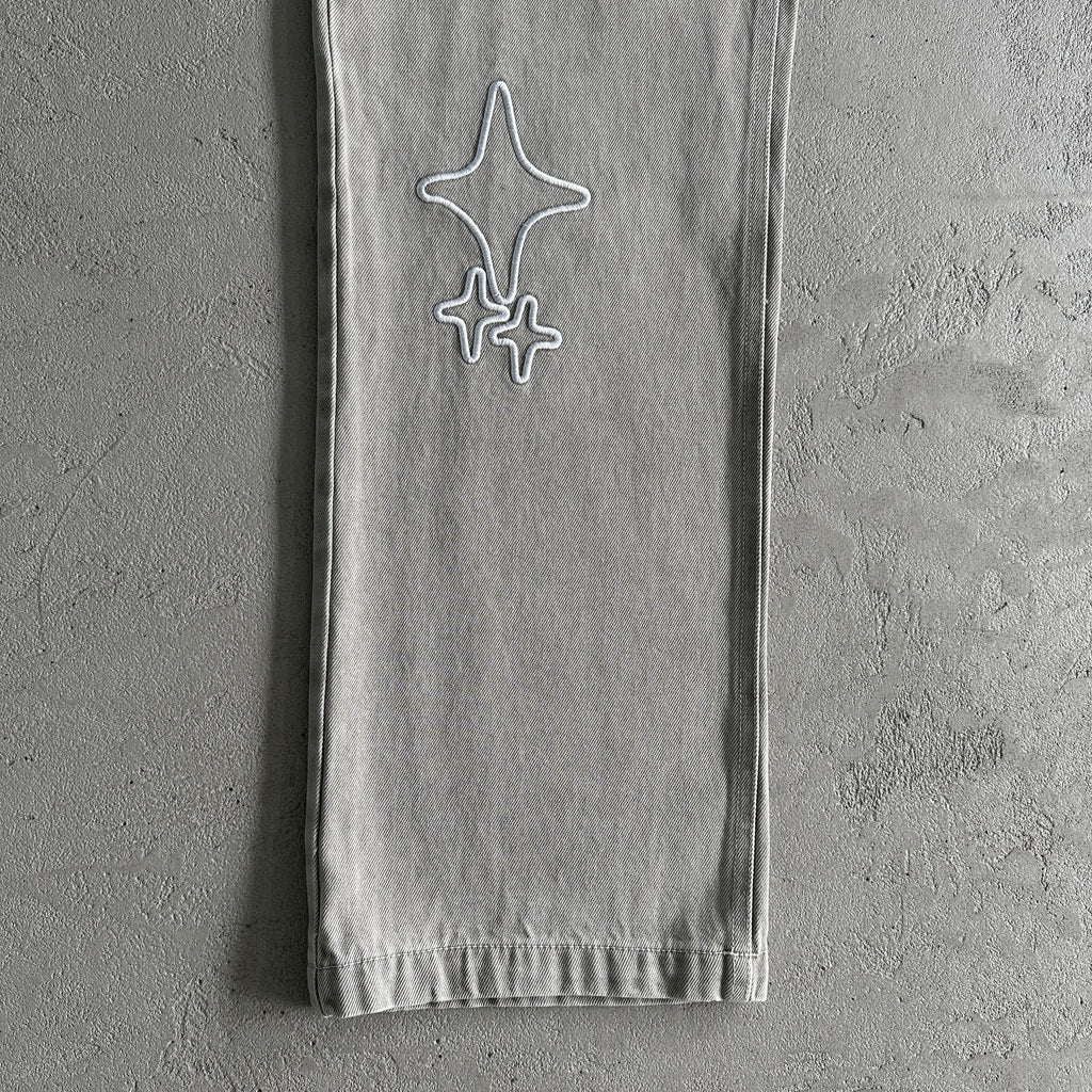 Broken P White Star Pants