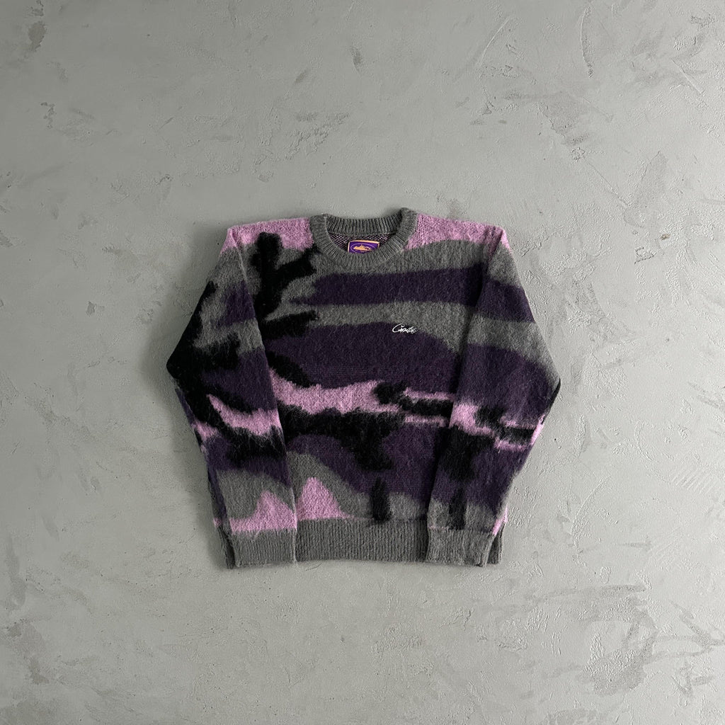 Corteiz Sweater Mohair Purple-camo