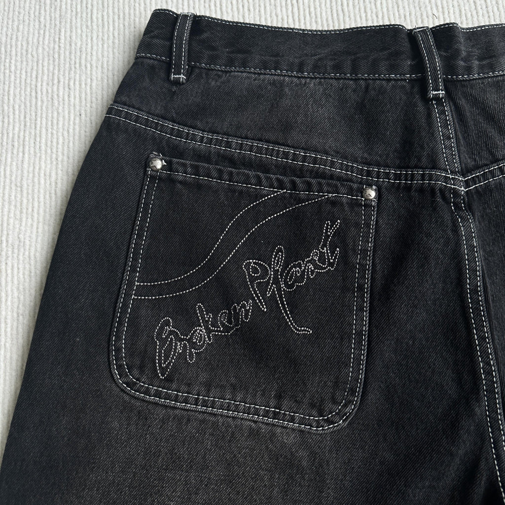 Broken P Denim Jeans Shorts